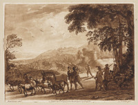 KG 16308
<br/>
Pastoraal landschap met jagers
<br/>
<em>Earlom, Richard (1742/43-1822)</em>